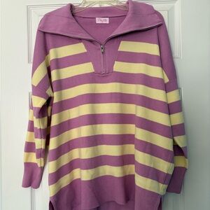 Pink Lily Pastel Striped Pullover